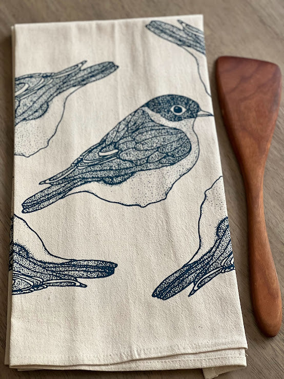 Bluebird flour sack tea towel