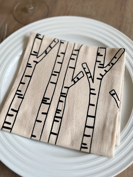 Birch tree cotton dinner napkins