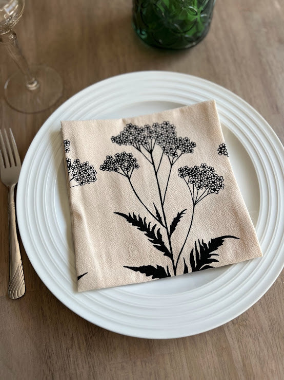 YARROW flower cotton dinner napkin set