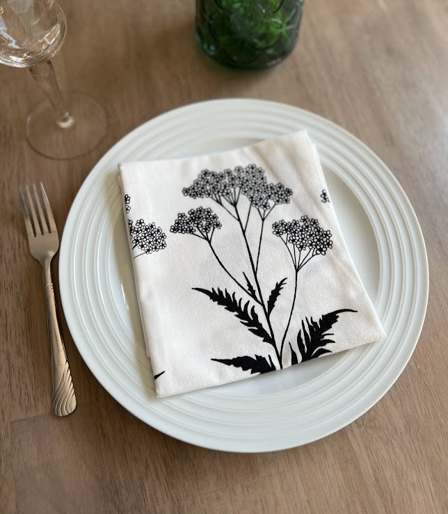 YARROW flower cotton dinner napkin set