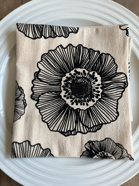 Anemone flower dinner napkins