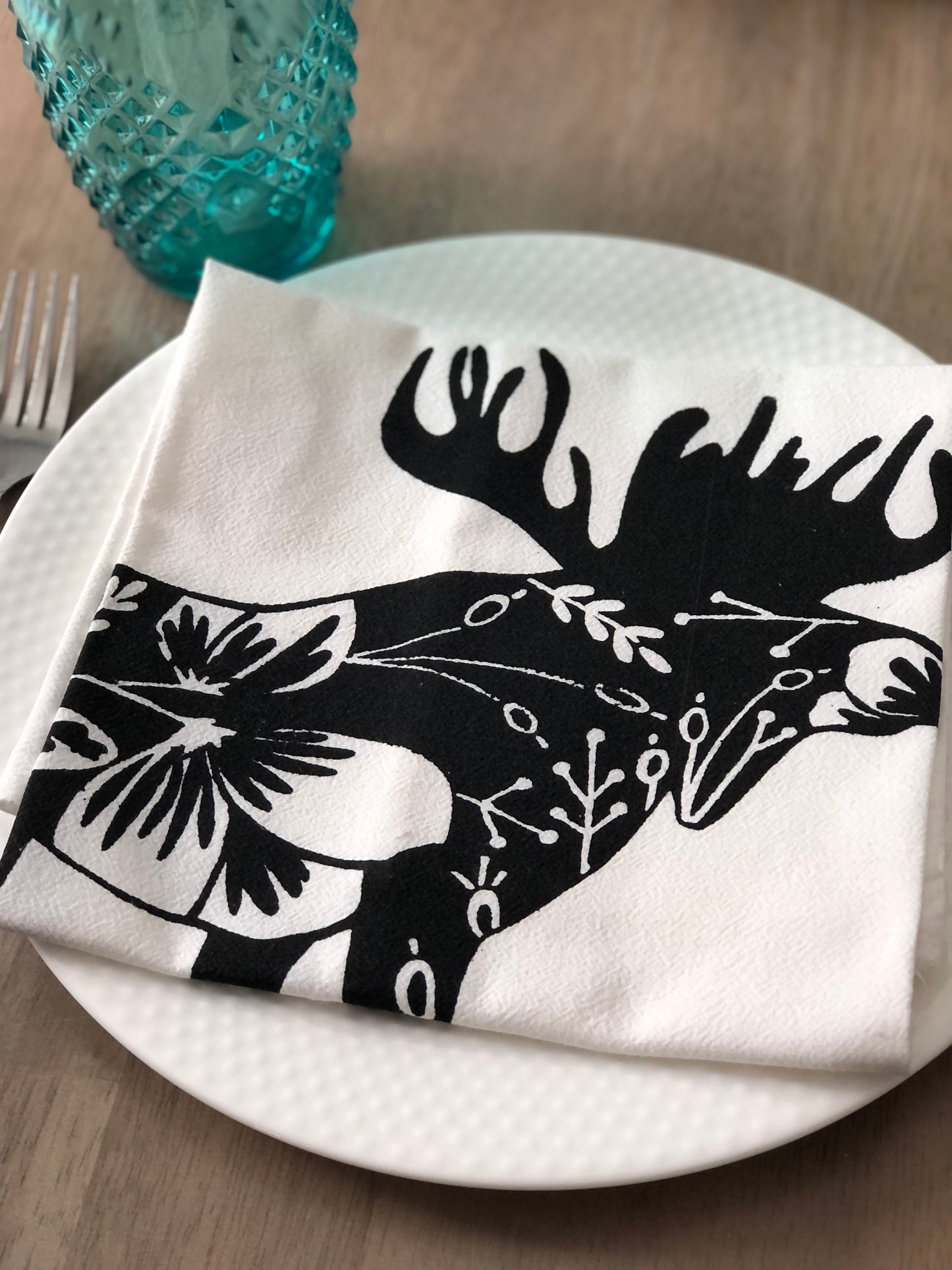 Moose dinner napkin set