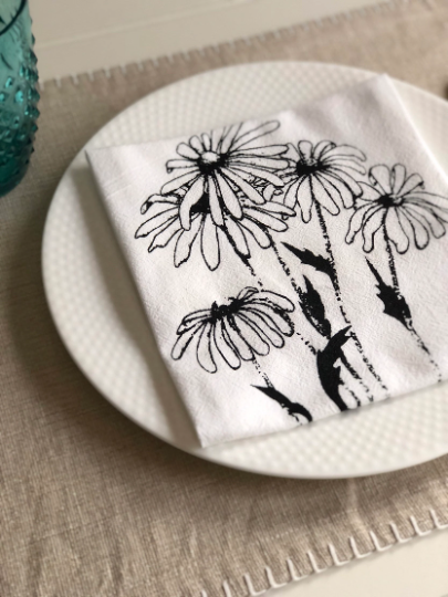 Black-eyed Susan flower cotton napkin set