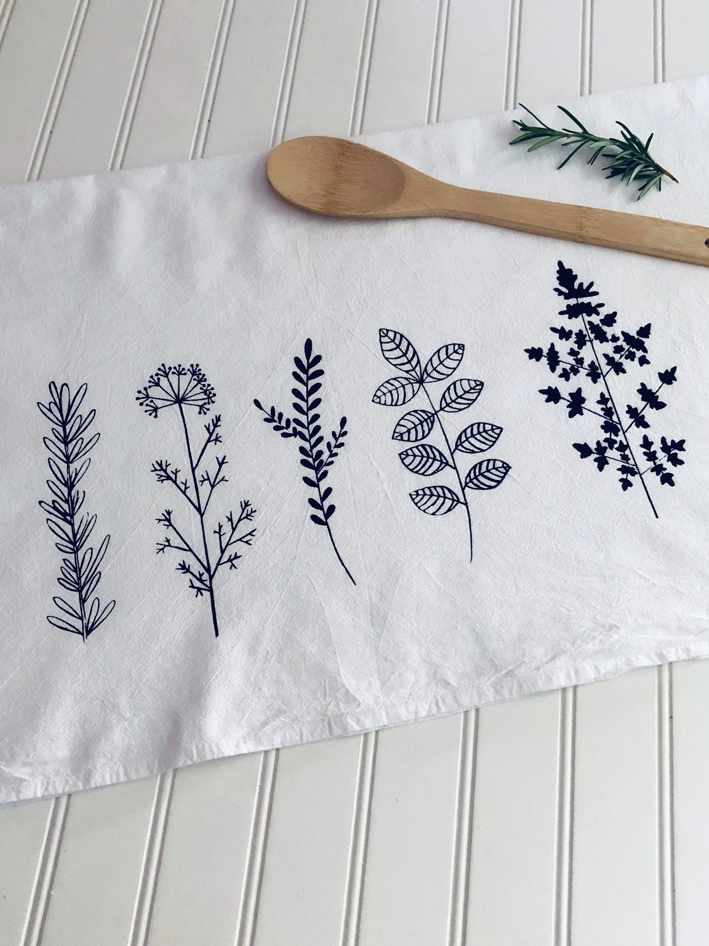 Herbs flour sack tea towel