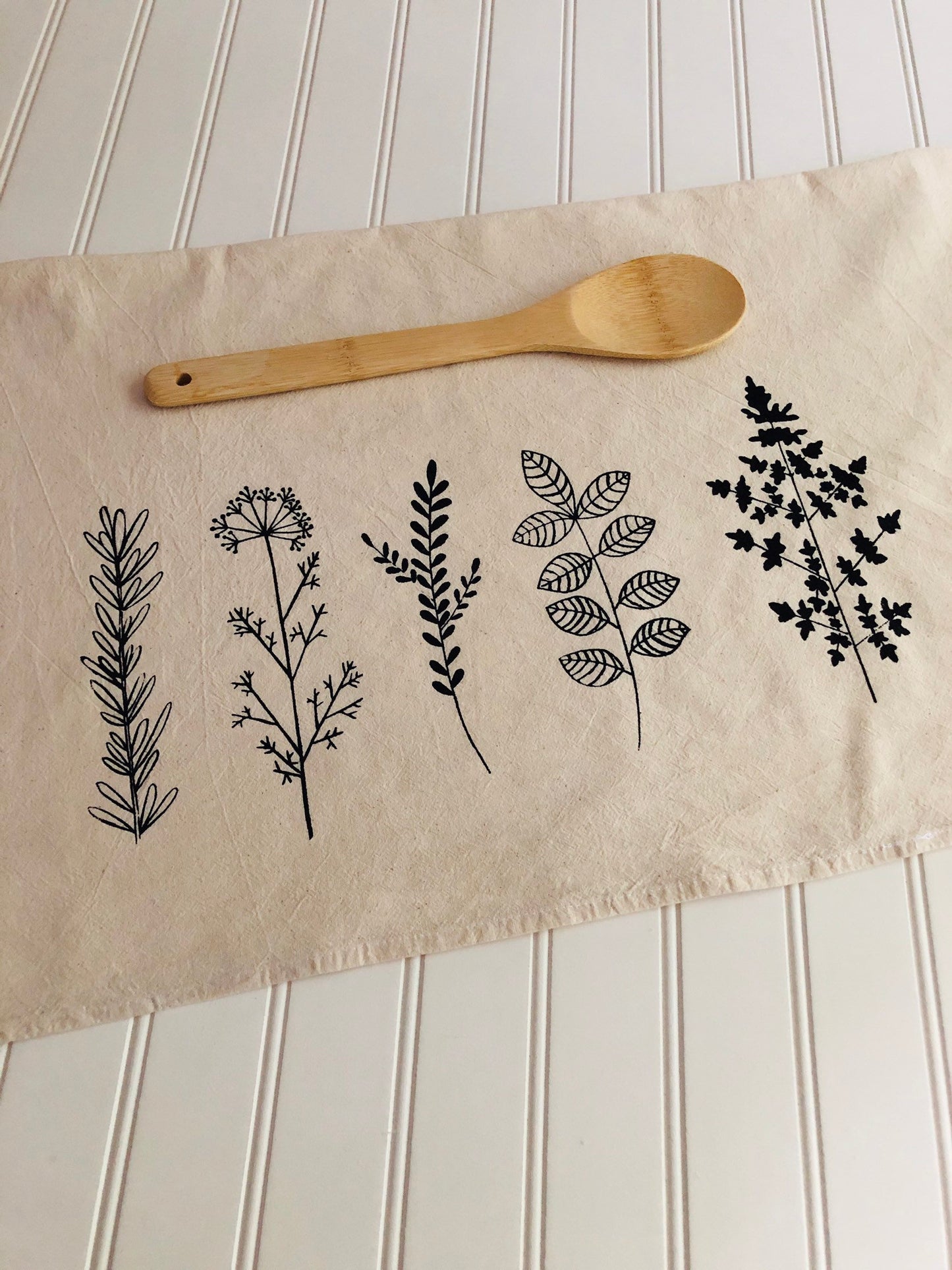 Herbs flour sack tea towel