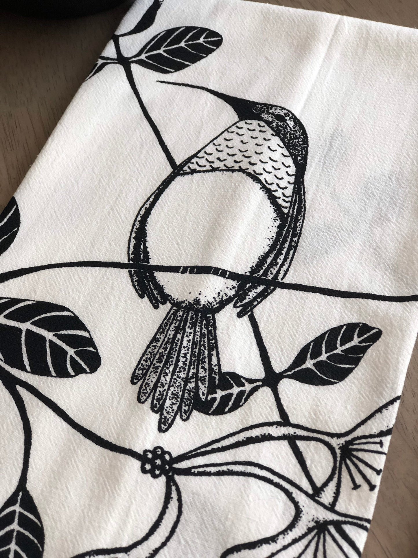 Hummingbird flour sack tea towel