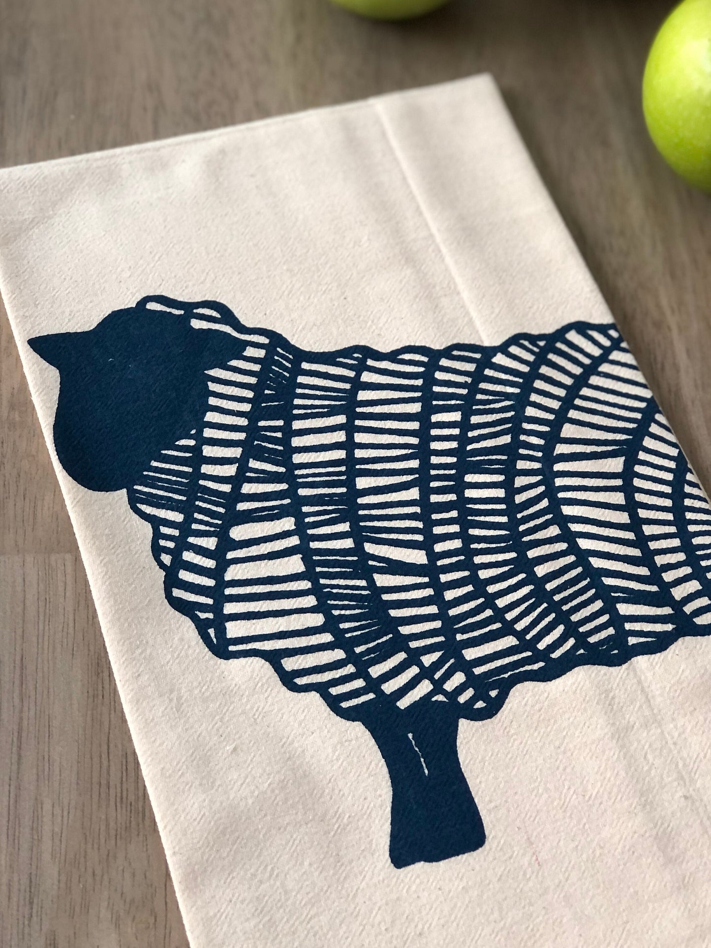 Sheep flour sack tea towel