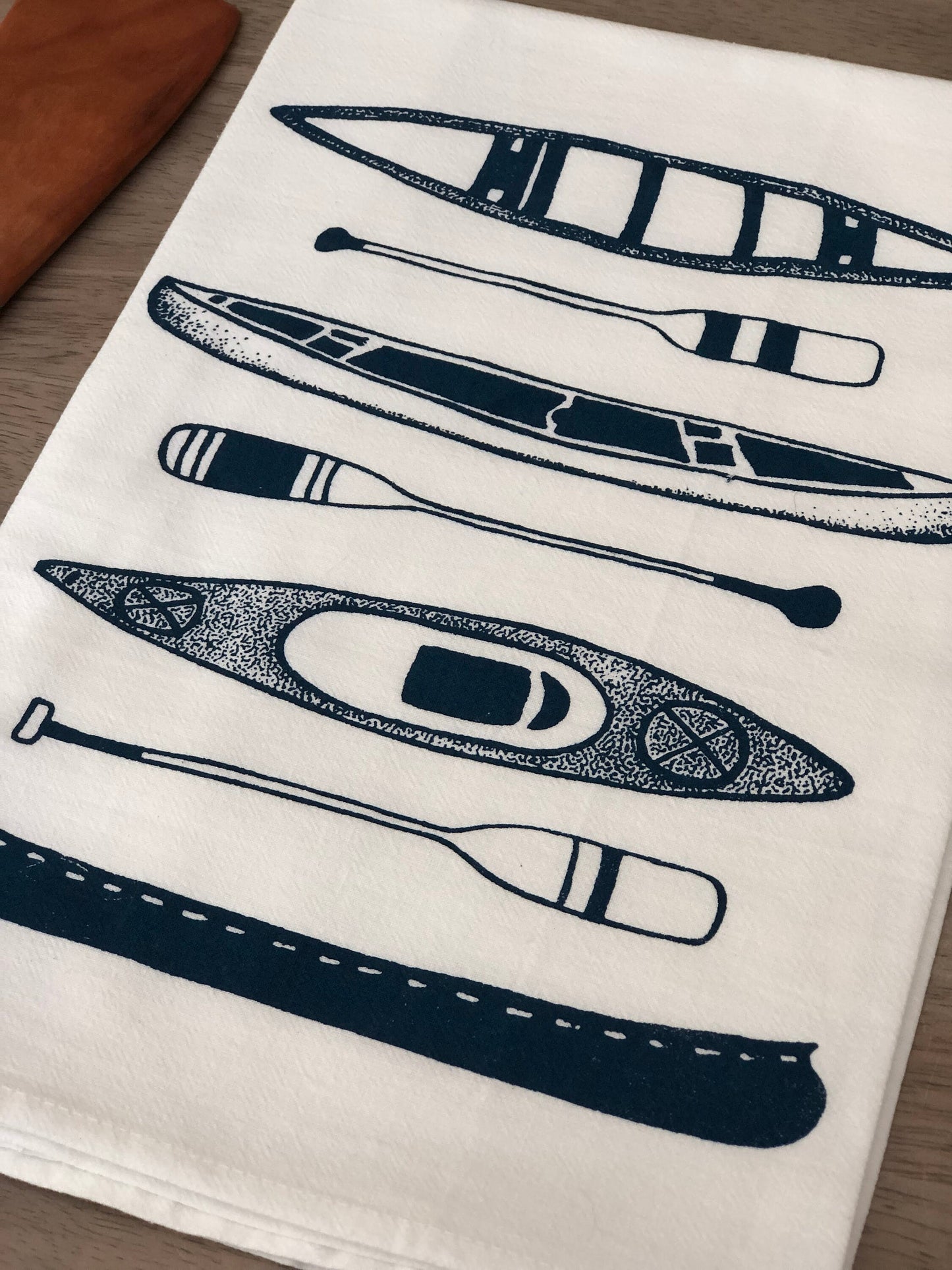 Canoes & kayaks flour sack tea towel